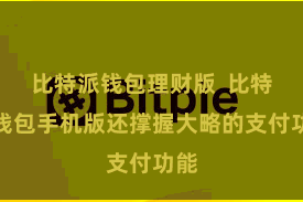 比特派钱包理财版  比特派钱包手机版还撑握大略的支付功能